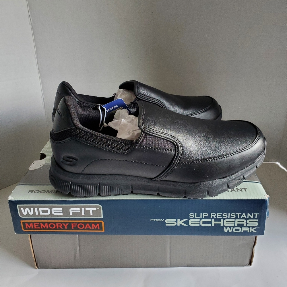 Skechers Women's Nampa-annod Slip-on Shoe, Black, 7.5 Wide